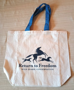 RTF Logo Canvas Tote with Blue Straps