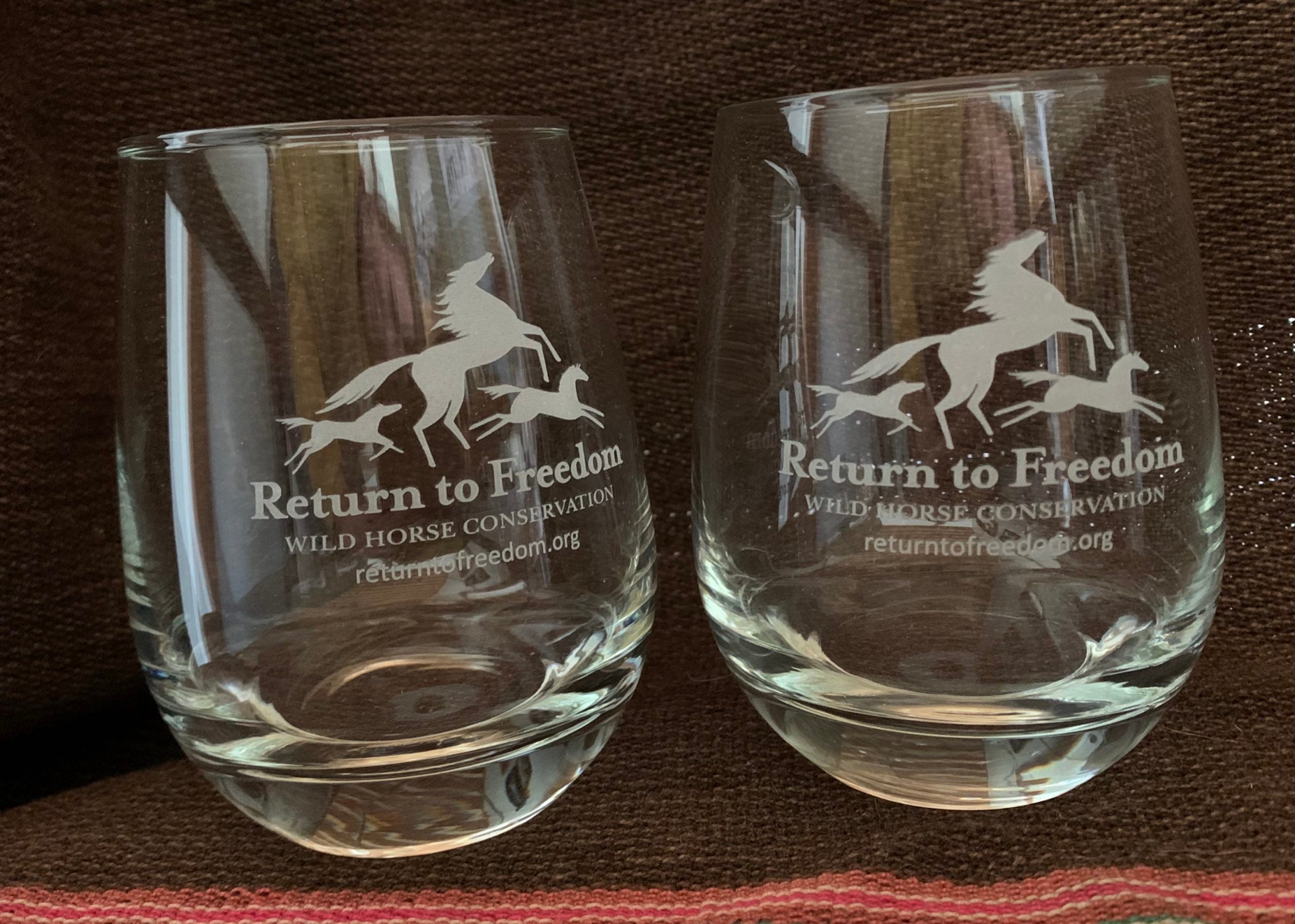 RETURN TO FREEDOM Stemless Wine Glasses - Set of Two